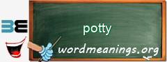 WordMeaning blackboard for potty